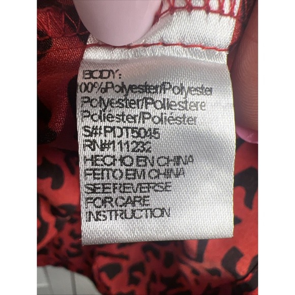 Lucca Leopard Print Oversized Batwing Sleeve Top Size Small Red & Black - Picture 5 of 8